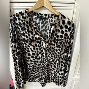 INC Animal Print Blouse‎ Like New Size 0X